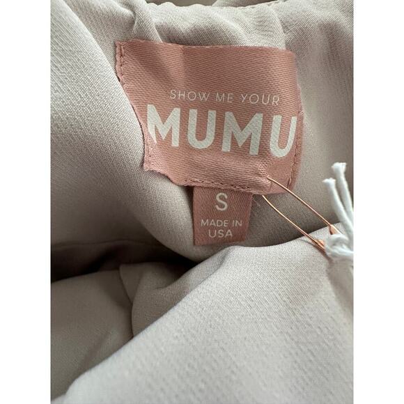 NWT Show Me Your Mumu Small Gray Monaco Ruffle Strapless Maxi Bridesmaid Dress - Picture 11 of 16